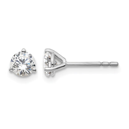 14k White Gold 2/3 ctw Lab Grown Diamond VS/SI+ G+ Round 3 Prong Heavy Wt. Stud Earrings