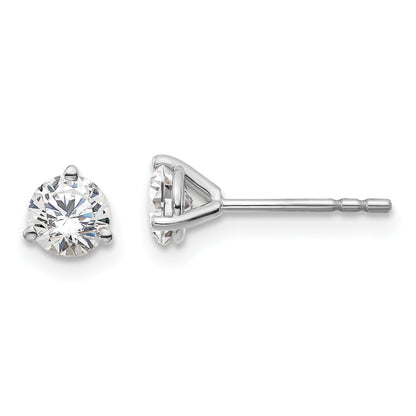 14K White Gold 2/3 Ctw Lab Grown Diamond Vs+ F+ Round 3 Prong Heavy Wt. Stud Earrings