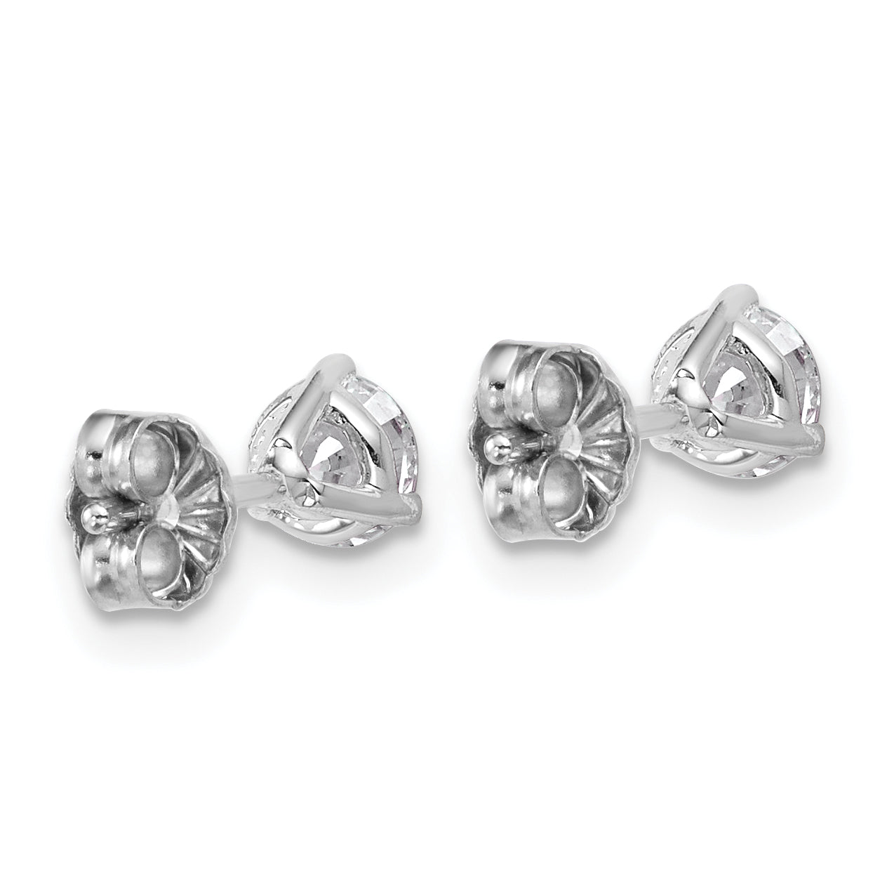 14K White Gold 3/4 Ctw Certified Lab Grown Diamond Vs+ F+ Round 3 Prong Heavy Wt. Stud Earrings