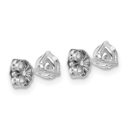 14K White Gold 3/4 Ctw Certified Lab Grown Diamond Vs+ F+ Round 3 Prong Heavy Wt. Stud Earrings