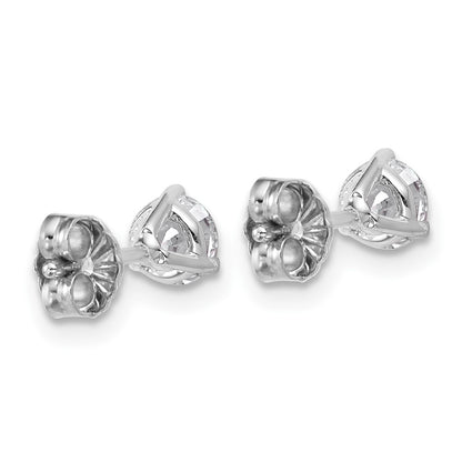 14k White Gold 3/4 ctw Lab Grown Diamond VS/SI+ G+ Round 3 Prong Heavy Wt. Stud Earrings
