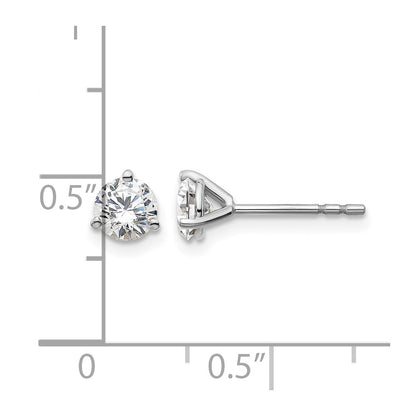 14k White Gold 3/4 ctw Certified Lab Grown Diamond VS/SI+ G+ Round 3 Prong Heavy Wt. Stud Earrings