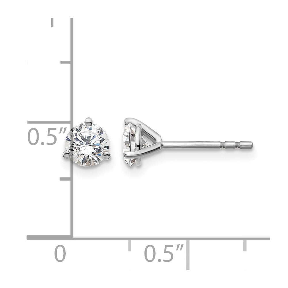 14k White Gold 3/4 ctw Lab Grown Diamond VS/SI+ G+ Round 3 Prong Heavy Wt. Stud Earrings