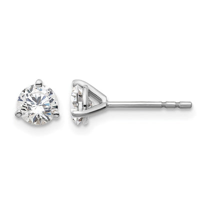 14k White Gold 3/4 ctw Lab Grown Diamond VS/SI+ G+ Round 3 Prong Heavy Wt. Stud Earrings