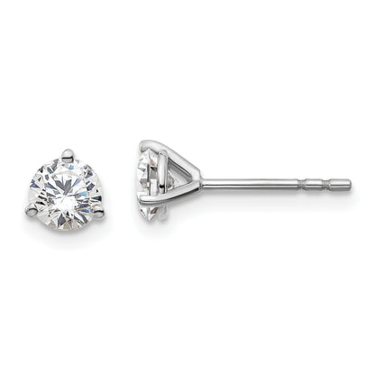 14K White Gold 3/4 Ctw Certified Lab Grown Diamond Vs+ F+ Round 3 Prong Heavy Wt. Stud Earrings