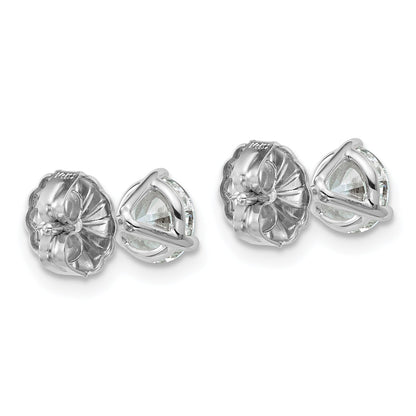 14K White Gold 1 1/2 Ctw Lab Grown Diamond Vs+ F+ Round 3 Prong Heavy Wt. Stud Earrings