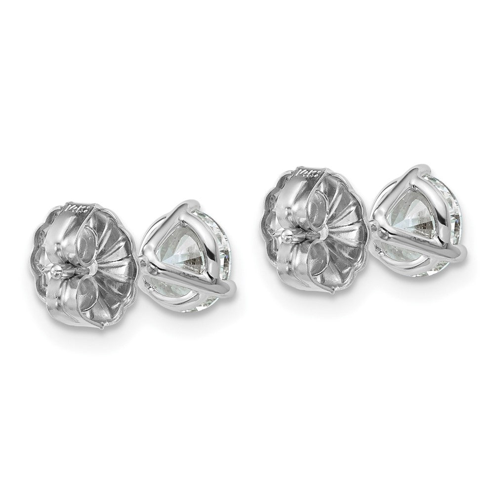 14K White Gold 1 1/2 Ctw Certified Lab Grown Diamond Vs+ F+ Round 3 Prong Heavy Wt. Stud Earrings