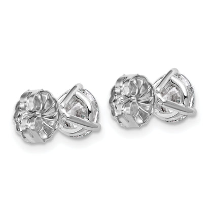 14K White Gold 2 1/2 Ctw Lab Grown Diamond Vs+ F+ Round 3 Prong Heavy Wt. Stud Earrings