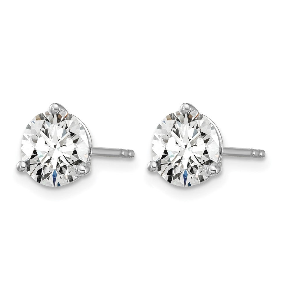 14k White Gold 4 ctw Certified Lab Grown Diamond VS/SI+ G+ Round 3 Prong Heavy Wt. Stud Earrings