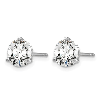 14K White Gold 4 Ctw Lab Grown Diamond Vs+ F+ Round 3 Prong Heavy Wt. Stud Earrings