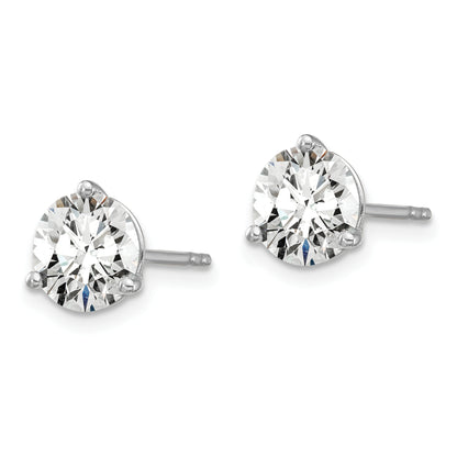 14k White Gold 4 ctw Certified Lab Grown Diamond VS/SI+ G+ Round 3 Prong Heavy Wt. Stud Earrings