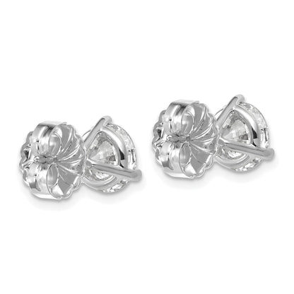 14K White Gold 4 Ctw Certified Lab Grown Diamond Vs+ F+ Round 3 Prong Heavy Wt. Stud Earrings