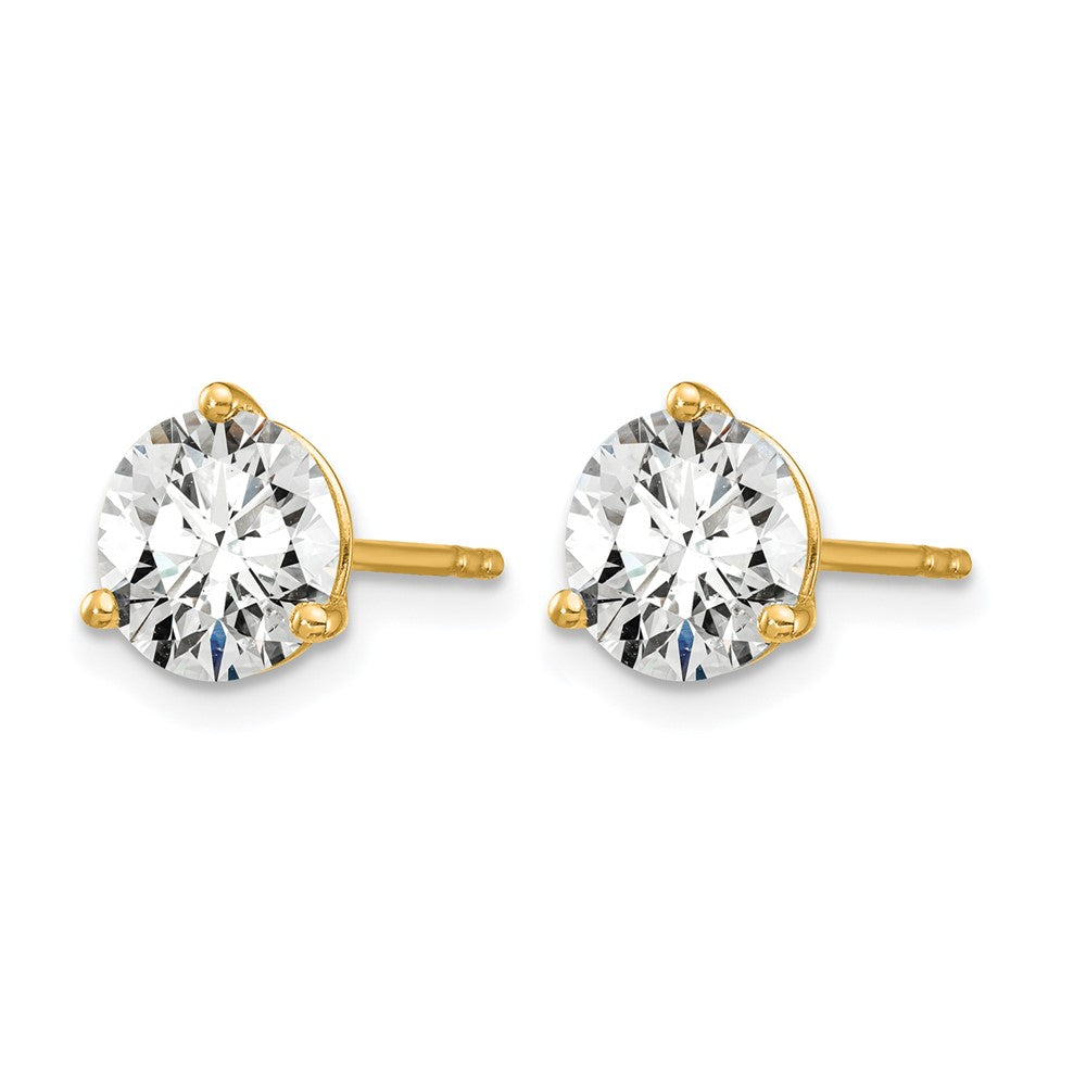 14k Yellow Gold 4 ctw Certified Lab Grown Diamond VS/SI+ G+ Round 3 Prong Heavy Wt. Stud Earrings