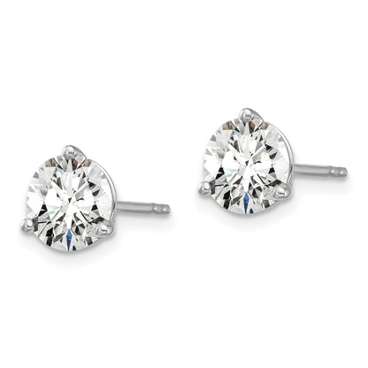 14K White Gold 5 Ctw Certified Lab Grown Diamond Vs+ F+ Round 3 Prong Heavy Wt. Stud Earrings