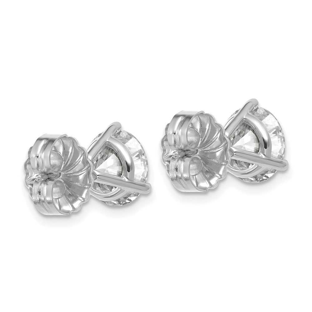 14K White Gold 5 Ctw Lab Grown Diamond Vs+ F+ Round 3 Prong Heavy Wt. Stud Earrings
