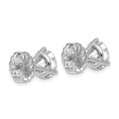 14K White Gold 5 Ctw Certified Lab Grown Diamond Vs+ F+ Round 3 Prong Heavy Wt. Stud Earrings