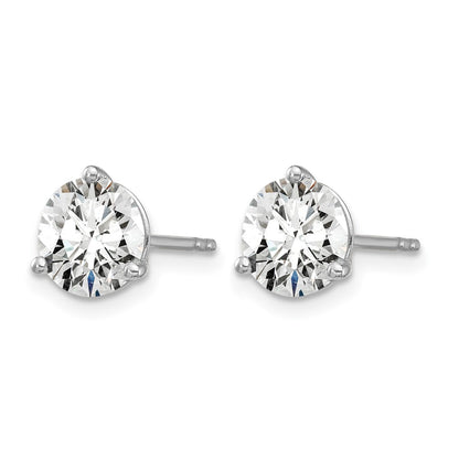 14k White Gold 6 ctw Certified Lab Grown Diamond VS/SI+ G+ Round 3 Prong Heavy Wt. Stud Earrings