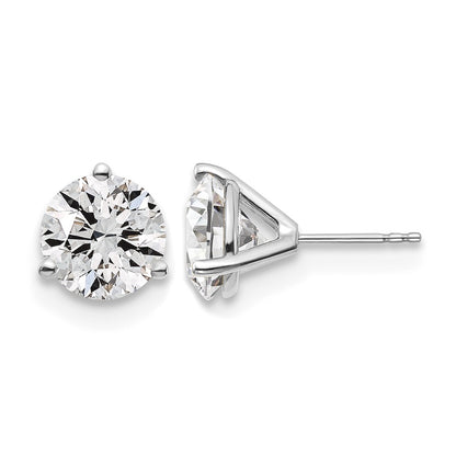 14k White Gold 6 ctw Certified Lab Grown Diamond VS/SI+ G+ Round 3 Prong Heavy Wt. Stud Earrings