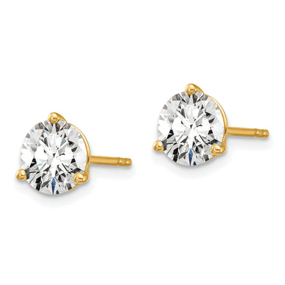 14K Yellow Gold 6 Ctw Certified Lab Grown Diamond Vs+ F+ Round 3 Prong Heavy Wt. Stud Earrings
