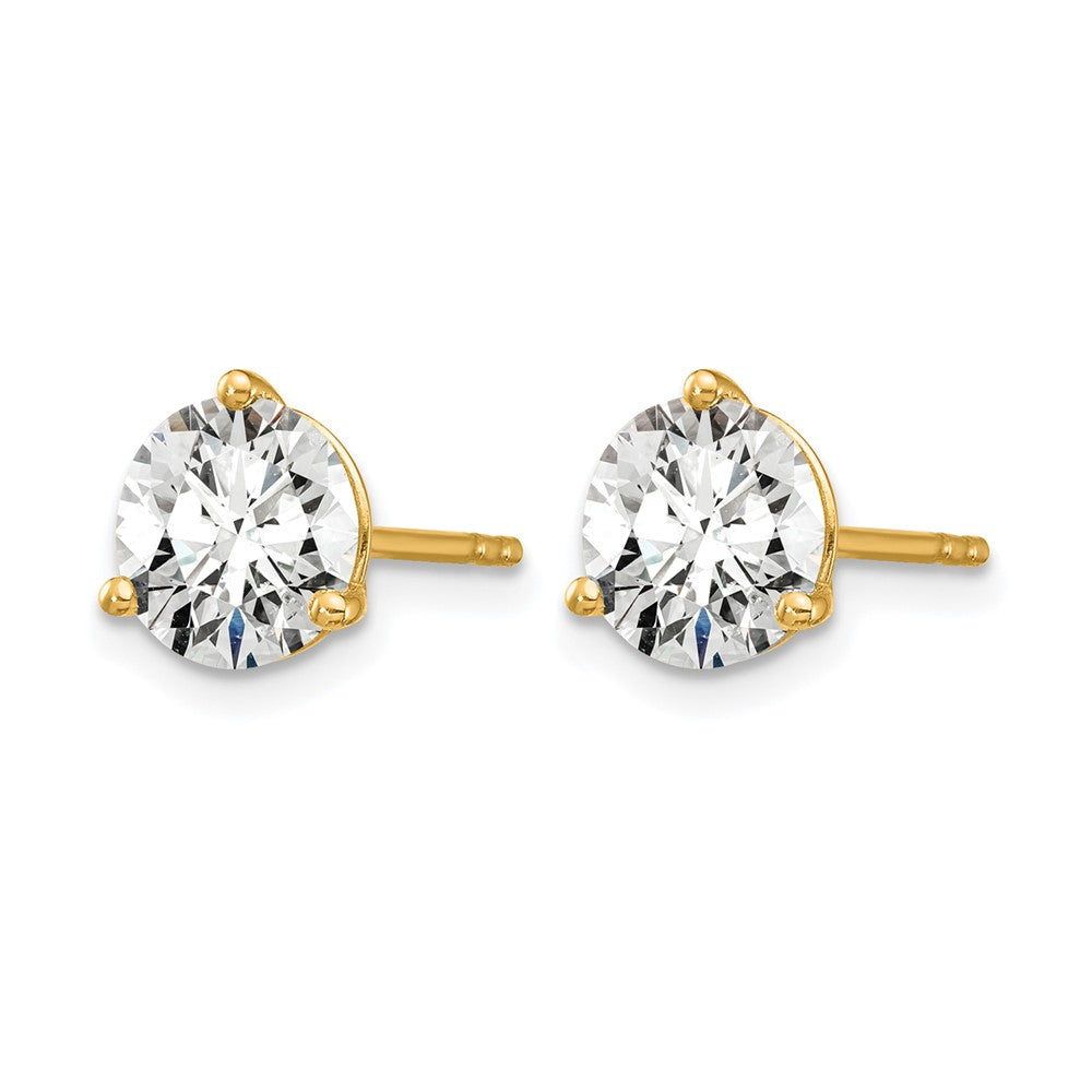 14k Yellow Gold 6 ctw Lab Grown Diamond VS/SI+ G+ Round 3 Prong Heavy Wt. Stud Earrings