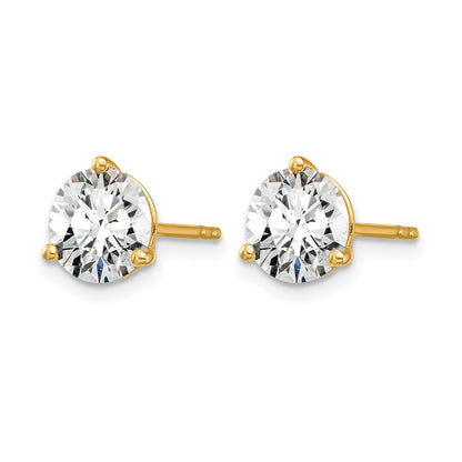 14K Yellow Gold 6 Ctw Lab Grown Diamond Vs+ F+ Round 3 Prong Heavy Wt. Stud Earrings