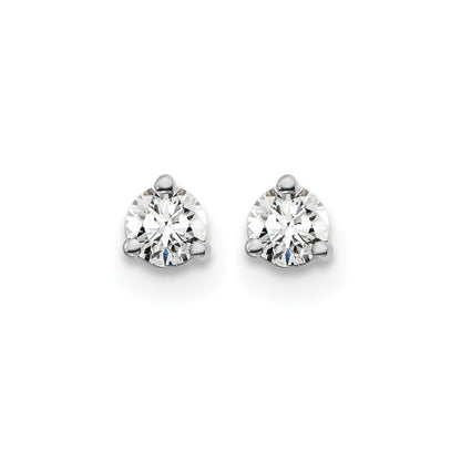 14k White Gold 1/5 ctw Lab Grown Diamond VS/SI+ G+ Round 3 Prong Heavy Wt. Screwback Stud Earrings
