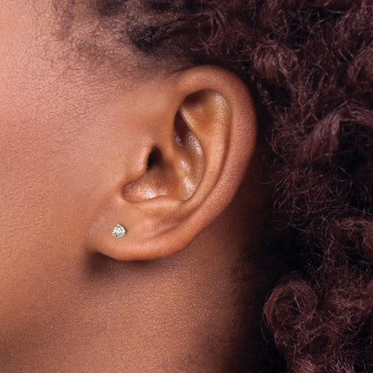 14k Yellow Gold 1/5 ctw Lab Grown Diamond VS/SI+ G+ Round 3 Prong Heavy Wt. Screwback Stud Earrings