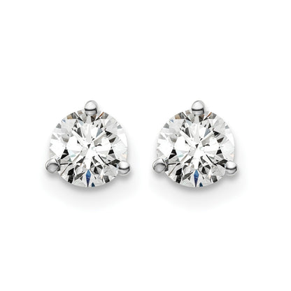 14k White Gold 3/4 ctw Lab Grown Diamond VS/SI+ G+ Round 3 Prong Heavy Wt. Screwback Stud Earrings