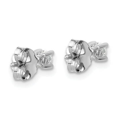 14K White Gold 1/5 Ctw Lab Grown Diamond Vs+ F+ Round 4 Prong Heavy Wt. Stud Earrings