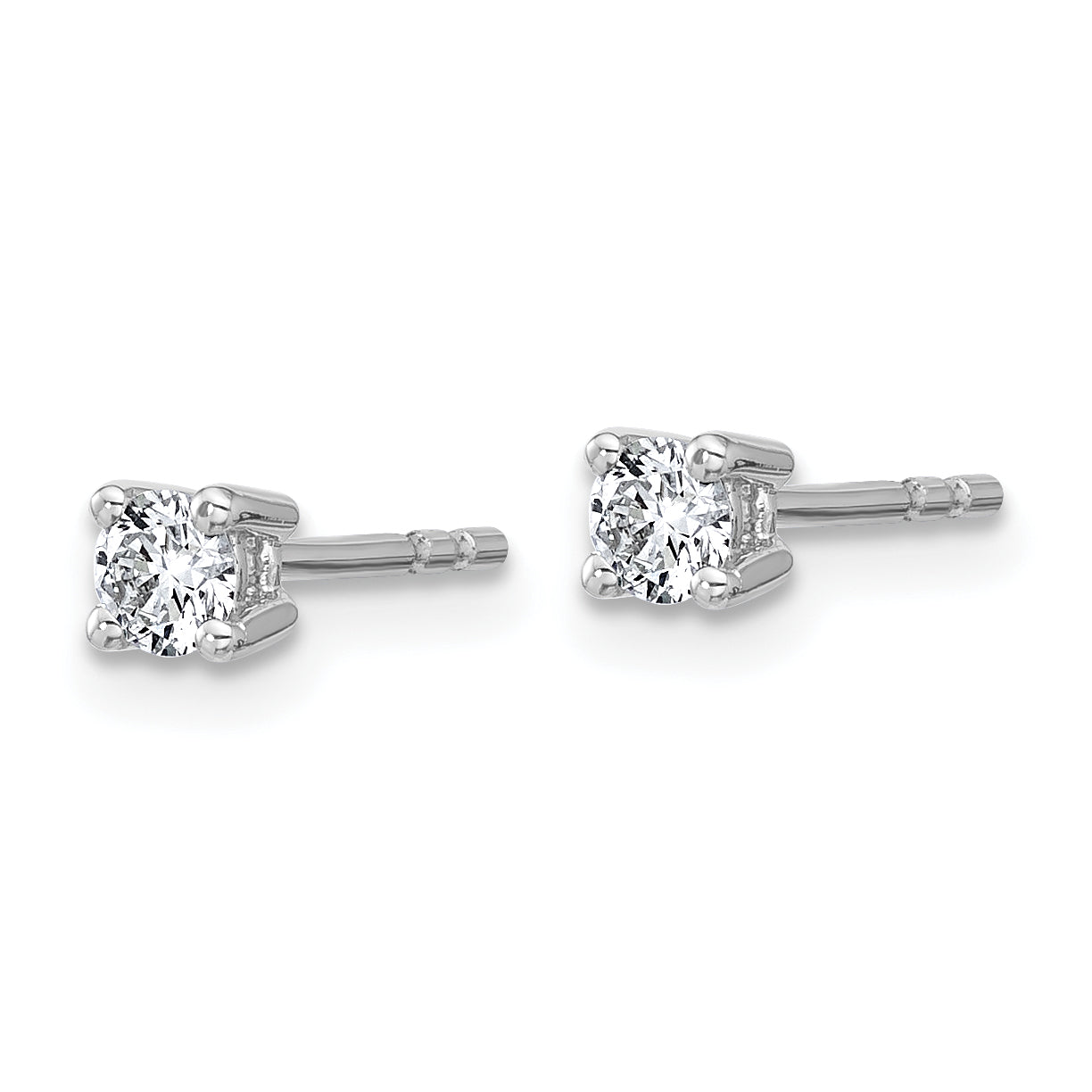 14K White Gold 1/4 Ctw Lab Grown Diamond Vs+ F+ Round 4 Prong Heavy Wt. Stud Earrings
