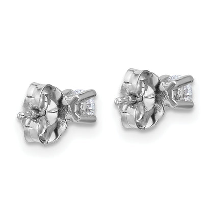 14K White Gold 1/4 Ctw Lab Grown Diamond Vs+ F+ Round 4 Prong Heavy Wt. Stud Earrings