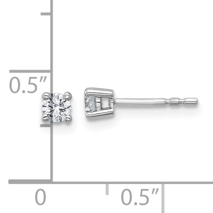 14K White Gold 1/4 Ctw Lab Grown Diamond Vs+ F+ Round 4 Prong Heavy Wt. Stud Earrings