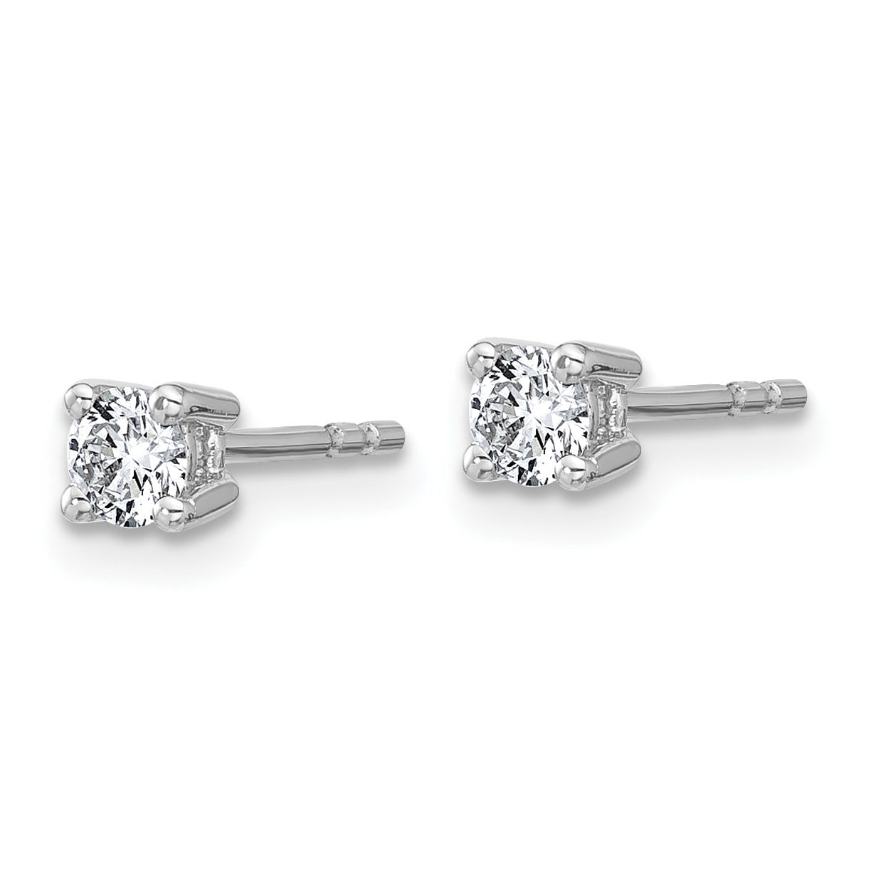 14K White Gold 1/3 Ctw Lab Grown Diamond Vs+ F+ Round 4 Prong Heavy Wt. Stud Earrings