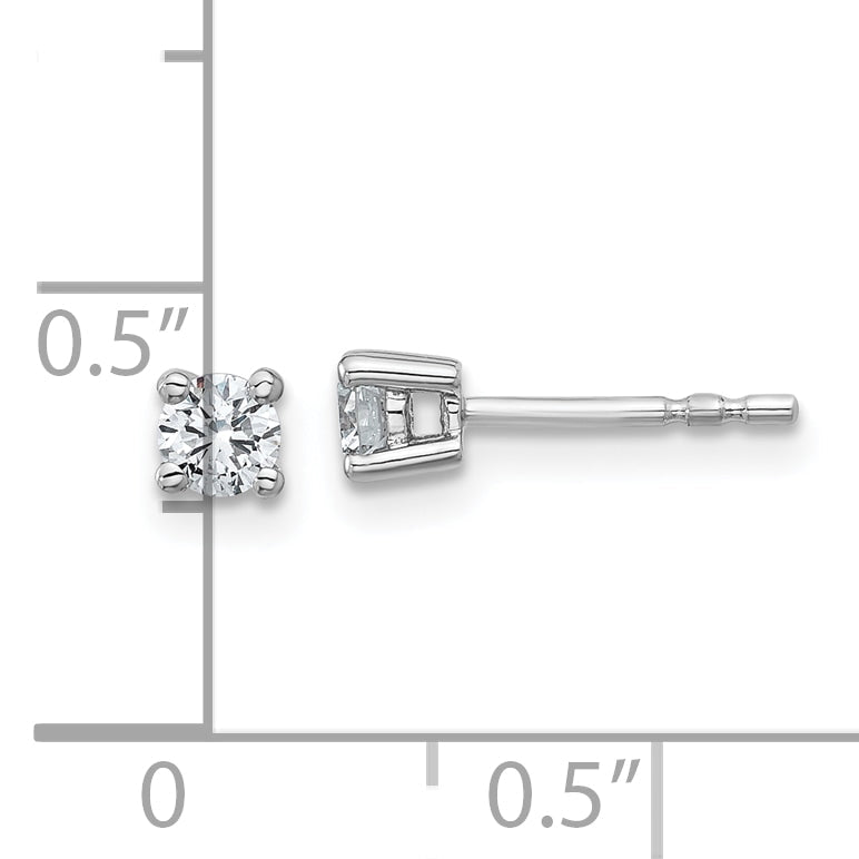 14K White Gold 1/3 Ctw Lab Grown Diamond Vs+ F+ Round 4 Prong Heavy Wt. Stud Earrings