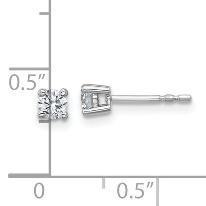 14K White Gold 1/3 Ctw Lab Grown Diamond Vs+ F+ Round 4 Prong Heavy Wt. Stud Earrings
