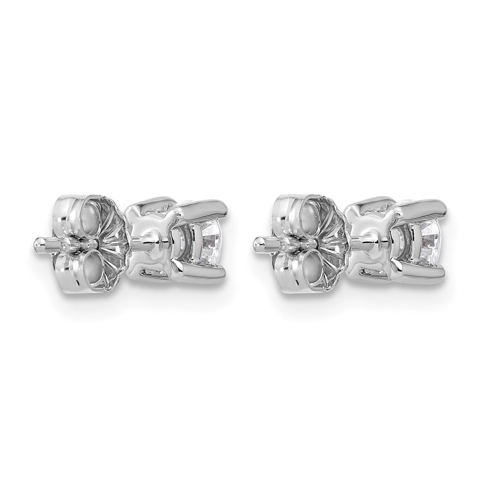 14K White Gold 1/2 Ctw Lab Grown Diamond Vs+ F+ Round 4 Prong Heavy Wt. Stud Earrings