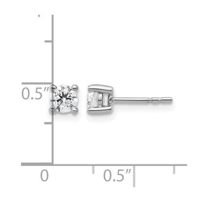 14K White Gold 1/2 Ctw Lab Grown Diamond Vs+ F+ Round 4 Prong Heavy Wt. Stud Earrings