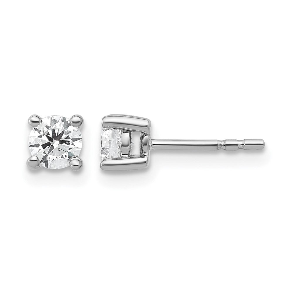 14K White Gold 1/2 Ctw Lab Grown Diamond Vs+ F+ Round 4 Prong Heavy Wt. Stud Earrings