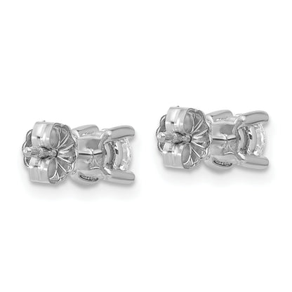 14K White Gold 2/3 Ctw Lab Grown Diamond Vs+ F+ Round 4 Prong Heavy Wt. Stud Earrings