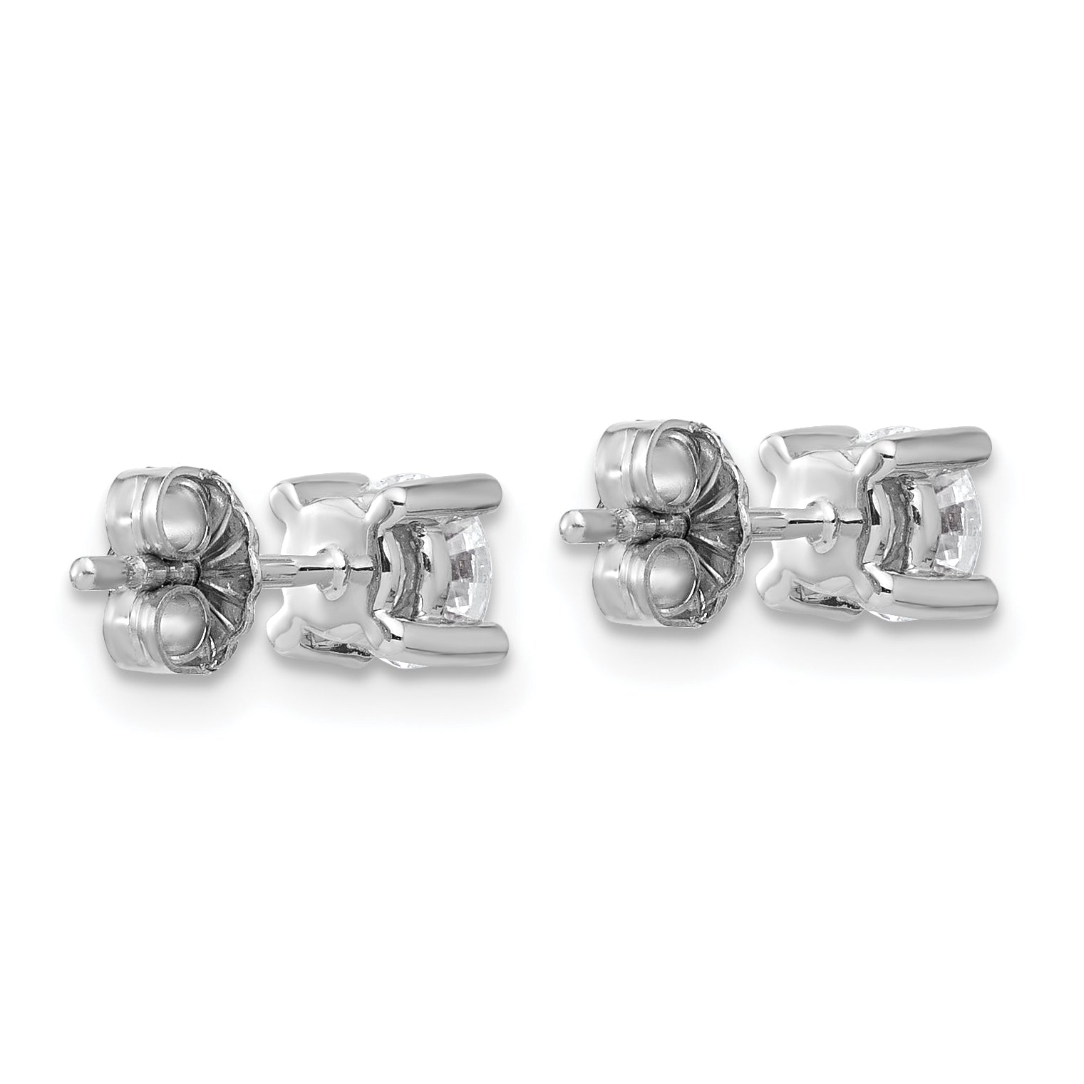 14K White Gold 3/4 Ctw Lab Grown Diamond Vs+ F+ Round 4 Prong Heavy Wt. Stud Earrings