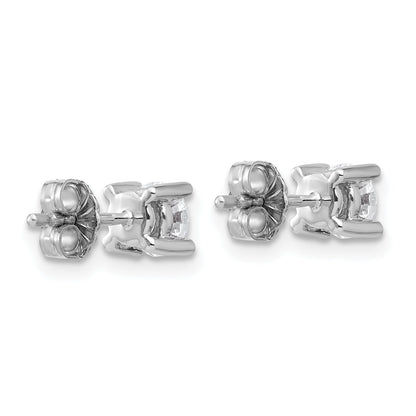 14K White Gold 3/4 Ctw Lab Grown Diamond Vs+ F+ Round 4 Prong Heavy Wt. Stud Earrings