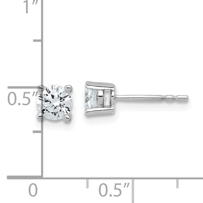 14K White Gold 3/4 Ctw Lab Grown Diamond Vs+ F+ Round 4 Prong Heavy Wt. Stud Earrings