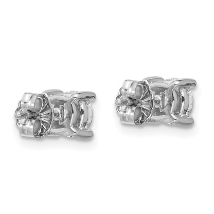 14K White Gold 1 Ctw Lab Grown Diamond Vs+ F+ Round 4 Prong Heavy Wt. Stud Earrings