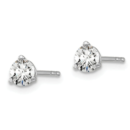 14K White Gold 1/2 Ctw Lab Grown Diamond Vs+ F+ Round 3 Prong Heavy Wt. Stud Earrings
