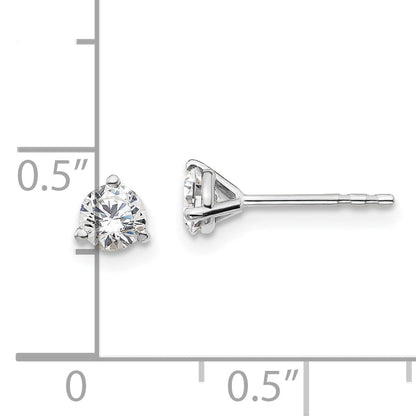 14K White Gold 1/2 Ctw Lab Grown Diamond Vs+ F+ Round 3 Prong Heavy Wt. Stud Earrings