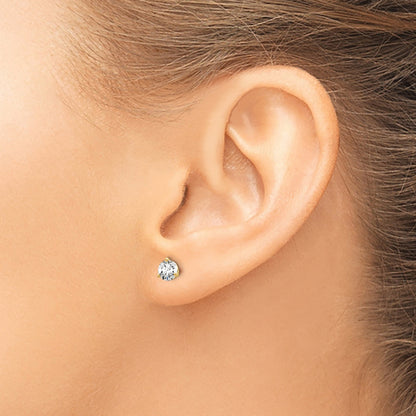 14K Yellow Gold 3/4 Ctw Lab Grown Diamond Vs+ F+ Round 3 Prong Heavy Wt. Stud Earrings