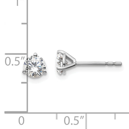 14K White Gold 3/4 Ctw Lab Grown Diamond Vs+ F+ Round 3 Prong Heavy Wt. Stud Earrings