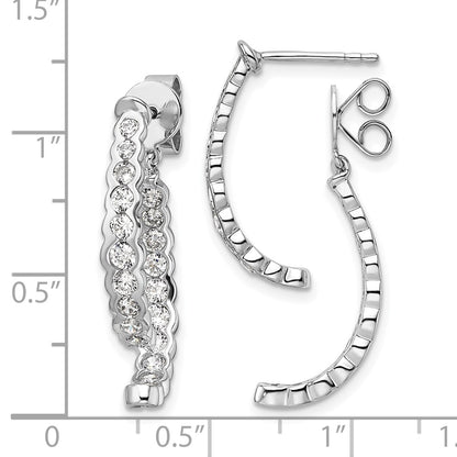 14k White Gold 1 1/2 Ct. Lab Grown Diamond VS/SI+ G+ Front and Back Dangle Post Earrings