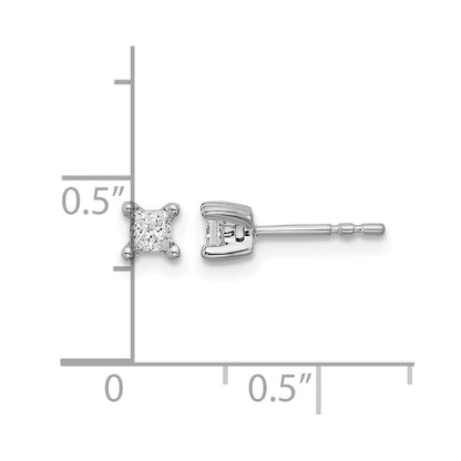 14k White Gold 1/3 ctw Lab Grown Diamond VS/SI+ G+ Princess 4 Prong Heavy Wt. Stud Earrings