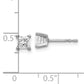 14k White Gold 2/3 ctw Lab Grown Diamond VS/SI+ G+ Princess 4 Prong Heavy Wt. Stud Earrings
